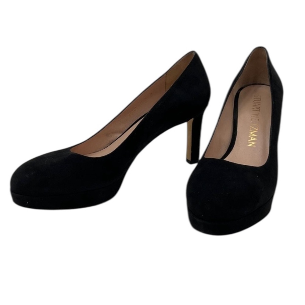 Stuart Weitzman Black Suede Platform Pumps